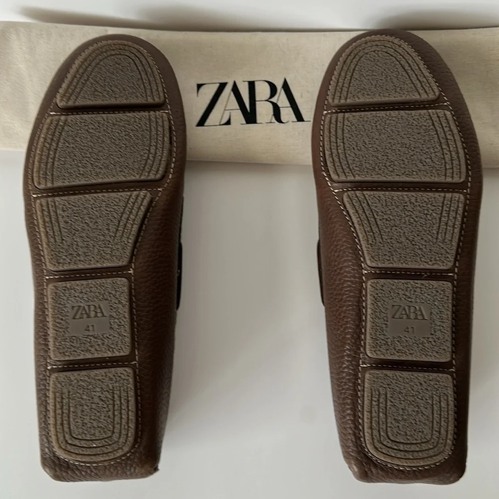 Zara Men's Brown and Black Loafers